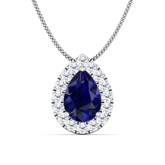 1 CT. Pear Shaped Lab Created Sapphire Pendant