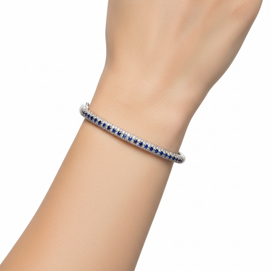 Sapphire Diamond Bangle on Wrist