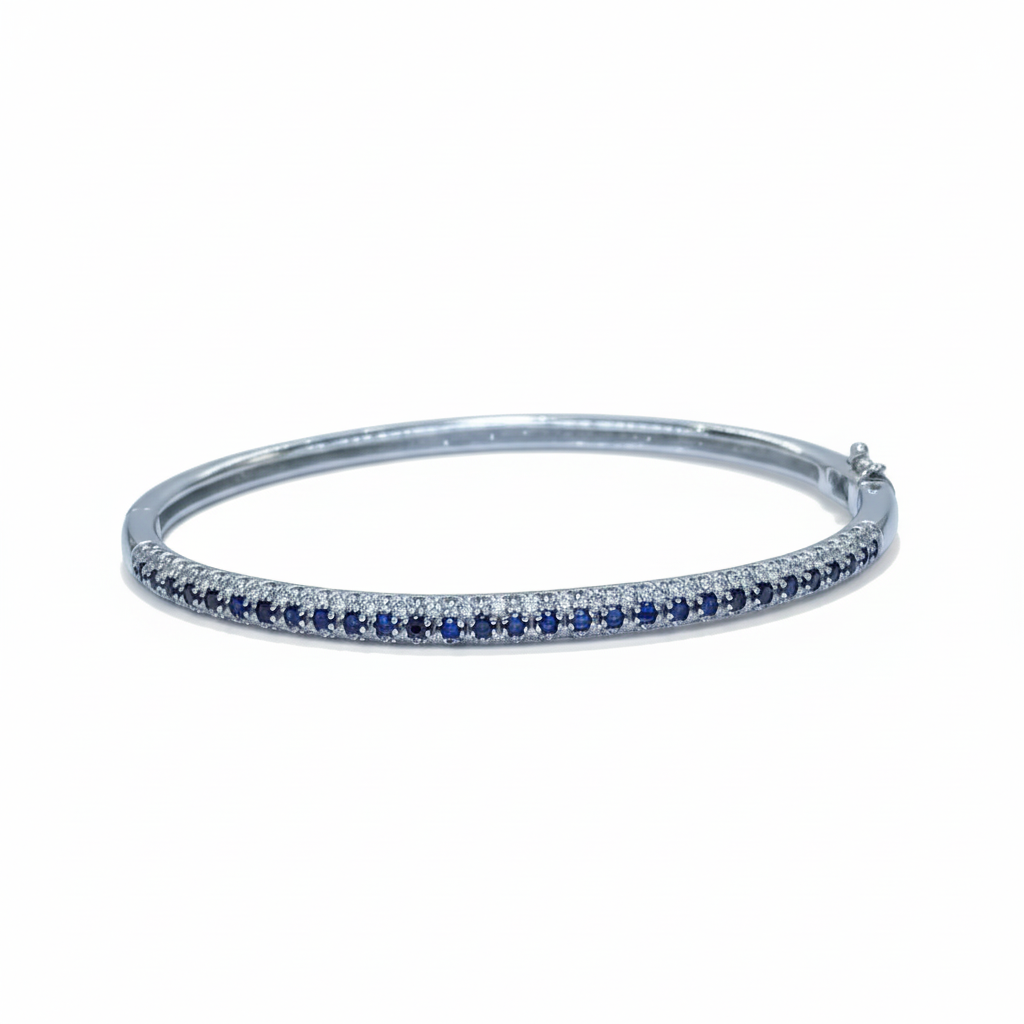 
                    Sapphire Diamond Bangle - White Background
                  