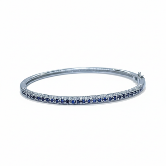 Sapphire Diamond Bangle - White Background